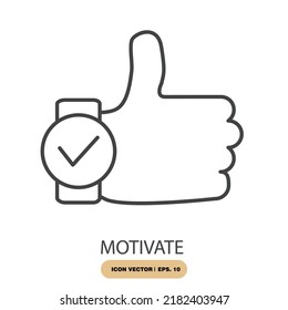 Motivieren von Symbolen, Vektorelementen, für Infografiken