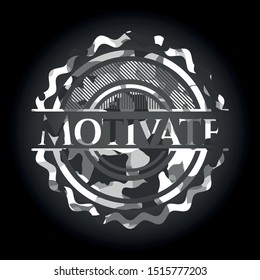 Motivate on grey camouflage pattern