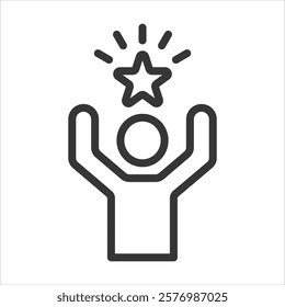 Motivate Outline Icon Vector Illustration