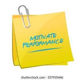 Motivate Performance memo sign concept illustration design