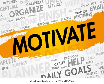 MOTIVATE word cloud, business concept
