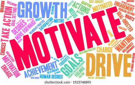 Motivate word cloud on a white background. 