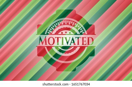Motivated christmas colors emblem. Vector Illustration. Detailed.