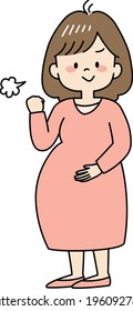 Motivated expectant mother with brown hair