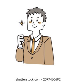 A motivated male student in a blazer