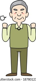 Motivated senior man with grey hair
