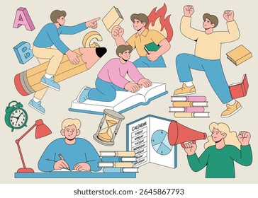 Motivated Students Studying with Learning Tools