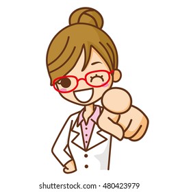 Motivated woman doctor. svg