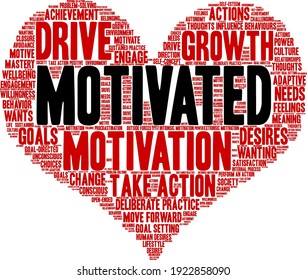 Motivated word cloud on a white background. 