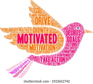 Motivated word cloud on a white background. 