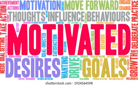 Motivated word cloud on a white background. 