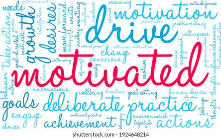 Motivated Word Cloud On White Background Stock Vector (Royalty Free ...