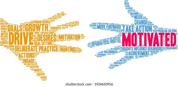 Motivated word cloud on a white background. 