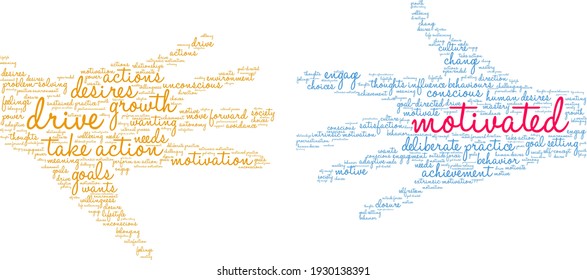 Motivated word cloud on a white background. 