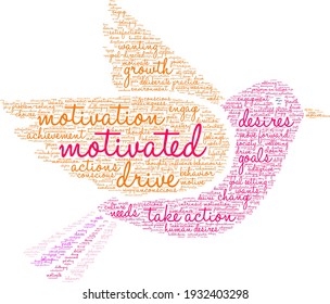 Motivated word cloud on a white background. 