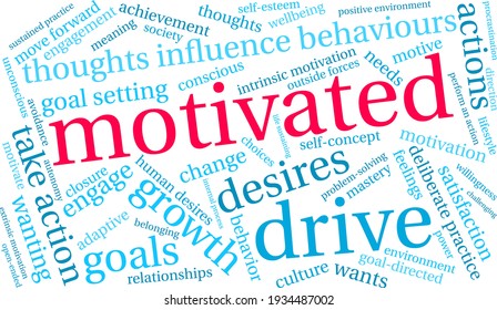 Motivated word cloud on a white background. 