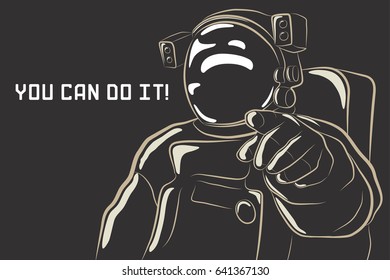 Motivating astronaut illustration