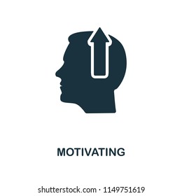 Motivating creative icon. Simple element illustration. Motivating concept symbol design from soft skills collection. Perfect for web design, apps, software, print.