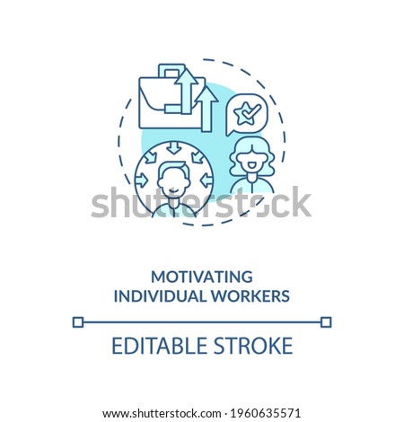 Motivating individual workers concept icon. Find motivator for good work of employees idea thin line illustration. Inspiration. Vector isolated outline RGB color drawing. Editable stroke