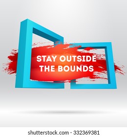 Motivation 3D template with out of frame brush stroke