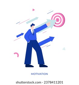 Motivation abstract concept vector illustration. Inspirational quote, strong motivation, focused on success, positive mindset, business achievement, get motivated, coaching abstract metaphor.