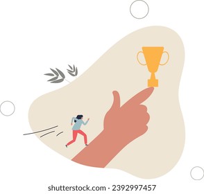 Motivation to achieve goal, reward or prize to motivate employee to succeed in work, effort and ambition to reach target concept.flat vector illustration.