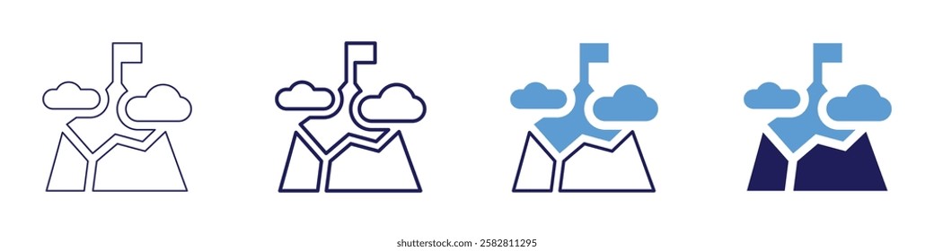Motivation for achievement icon in 4 different styles. Thin Line, Line, Bold Line, Duotone. Duotone style. Editable stroke.