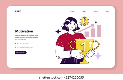 Motivation as an advantage of key performance indicators implementation. Company management and business strategy development. Flat vector illustration