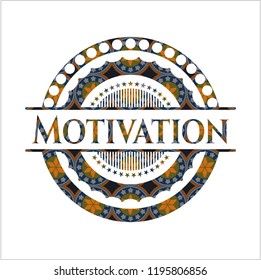 Motivation arabic emblem background. Arabesque decoration.