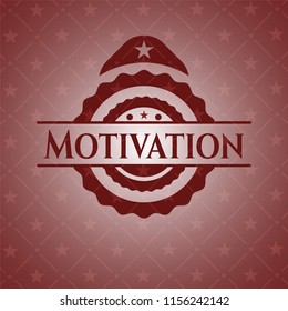Motivation badge with red background