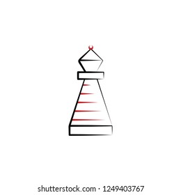 Motivation, bishop 2 colored line icon. Simple colored hand drawn element of illustration. bishop outline symbol design from motivation set