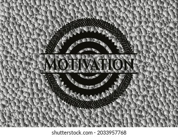 Motivation black emblem with bubbles background. Vector Illustration. Detailed. 
