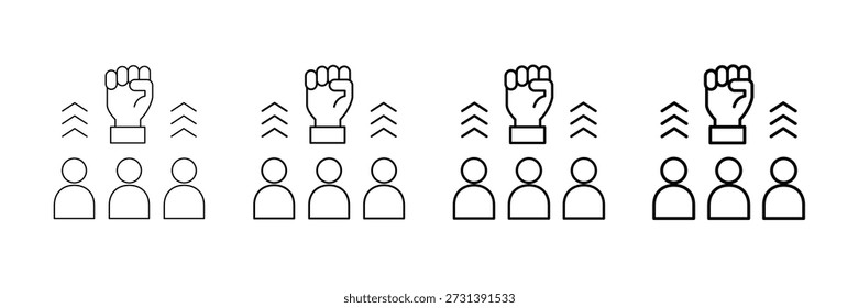 Motivation Boost Icons Vector Set In Different Stroke Line Style
