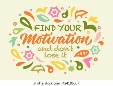motivation calligraphy, handwritten text, pattern