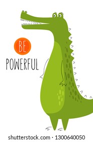 Motivation card with crocodile