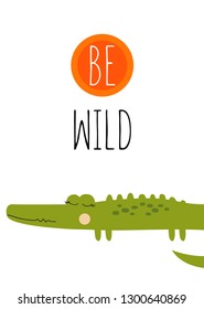 Motivation card with crocodile