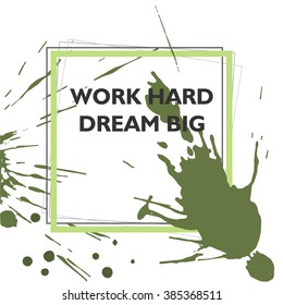 Motivation color poster, splash frame, vector