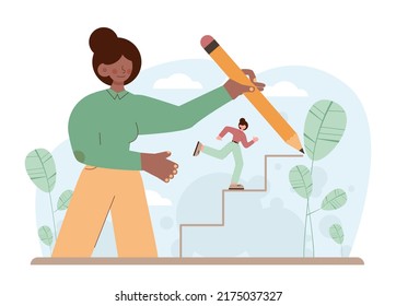 Motivation Concept Empolyee Motivation Career Goals Stock Vector ...