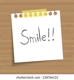Motivation concept on torn notepaper. Vector illustration.