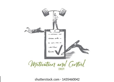 Motivation and control concept sketch. Isolated vector illustration