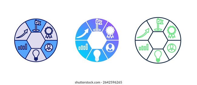 Ícone Ciclo de Motivação representado pelo ícone Ciclo de Motivação Estilo azul, dualino, dualtone.