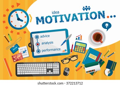 Motivation design concept. Typographic poster. Motivation concepts for web banner and printed materials.