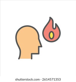 motivation filled outline icon. mental color line illustration.