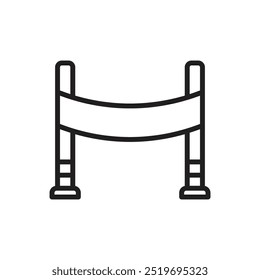 Motivation Finish Line Outline Icon Vector Illustration