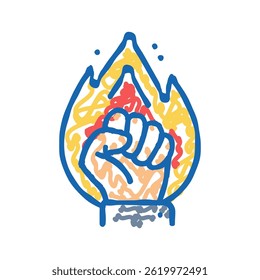 motivation fire succes challenge doodle icon sketch vector. motivation fire succes challenge sign. isolated symbol illustration