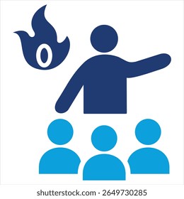 Ilustração do vetor do ícone azul plano da motivação