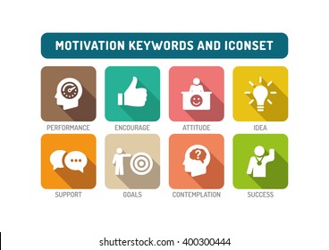 Motivation Flat Icon Set