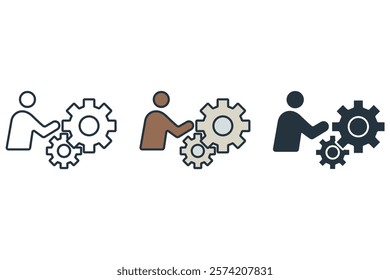 Motivation flat icons  symbol line elements for infographic web