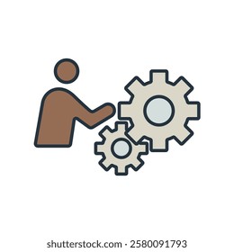 Motivation flat icons  symbol line elements for infographic web