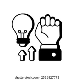 Motivation Glyph Icon, Vector illustration